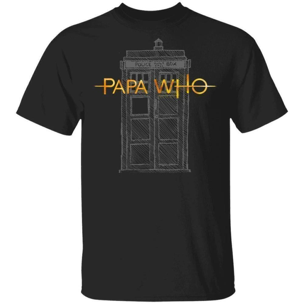 Papa Who Doctor Grandpa Tardis Sci Fi Humor Family Gift Graphic T-Shirt